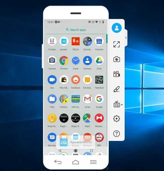 ApowerMirror - бесплатная программа для отображения экрана телефона на ПК Windows