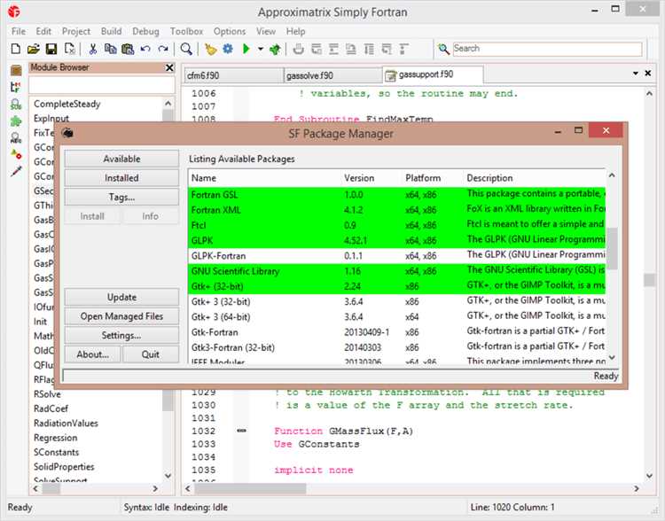 Шаги по установке и запуску Simply Fortran: