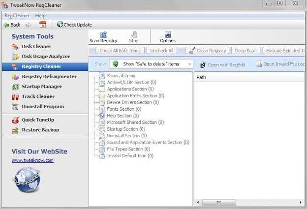 RegCleaner 4.3 - бесплатное скачивание для Windows 7 и 10