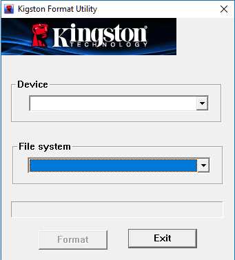 Пошаговая инструкция по загрузке Kingston Format Utility 1.0.3.0