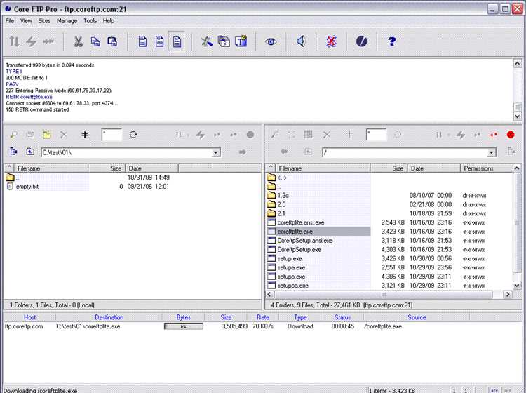 Скачать бесплатно Core FTP Pro 2.2 для Windows: быстрая и надежная работа с FTP