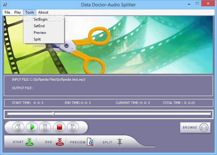 Скачать бесплатно Data Doctor Audio Splitter - инструкция по применению