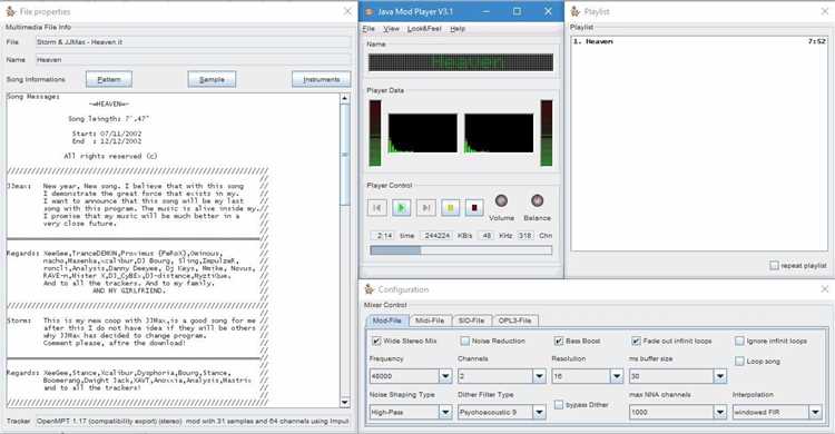 О Java Mod Player 2.3