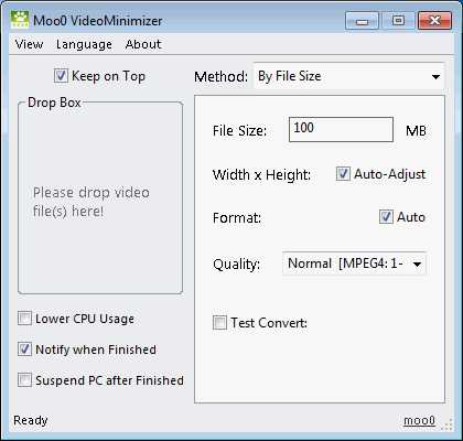 Особенности и преимущества Moo0 Video Converter 1.28