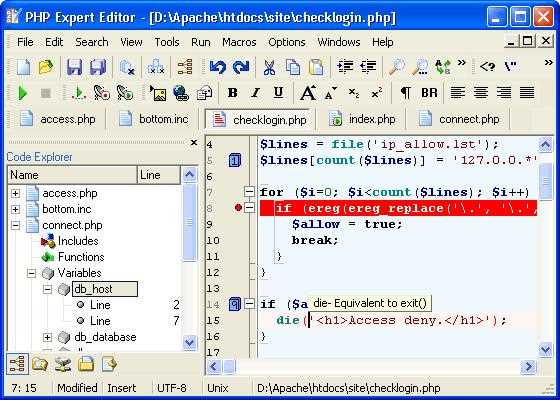 Скачать бесплатно PHP Expert Editor 4.3 для Windows - мощный редактор для программирования на PHP