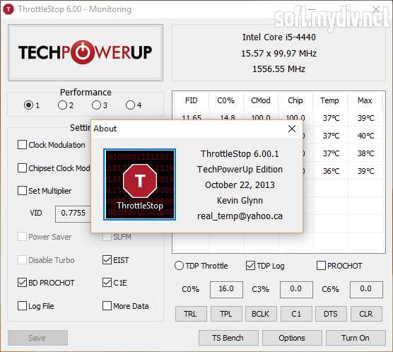 Преимущества программы ThrottleStop_9.4.zip