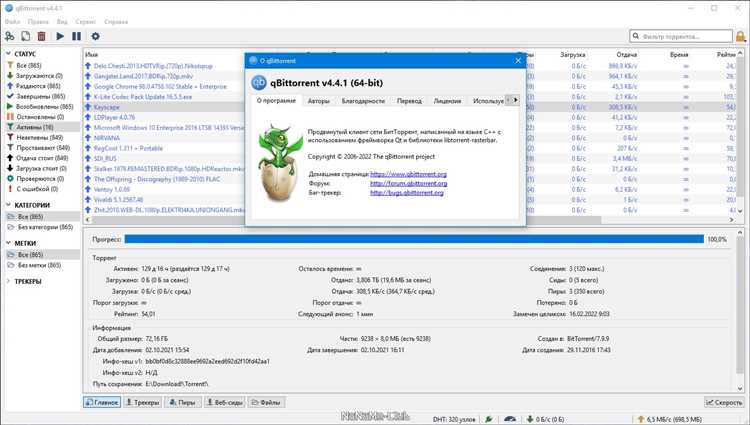 Описание QBittorrent 4.0.4