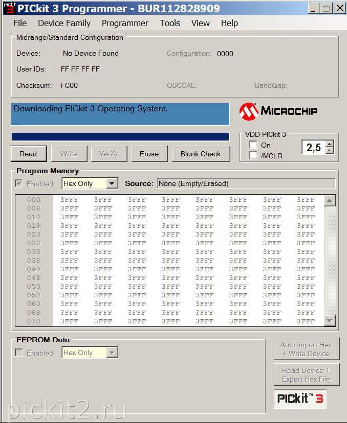 Скачать программу PICkit3 Programmer Application 3.10 бесплатно