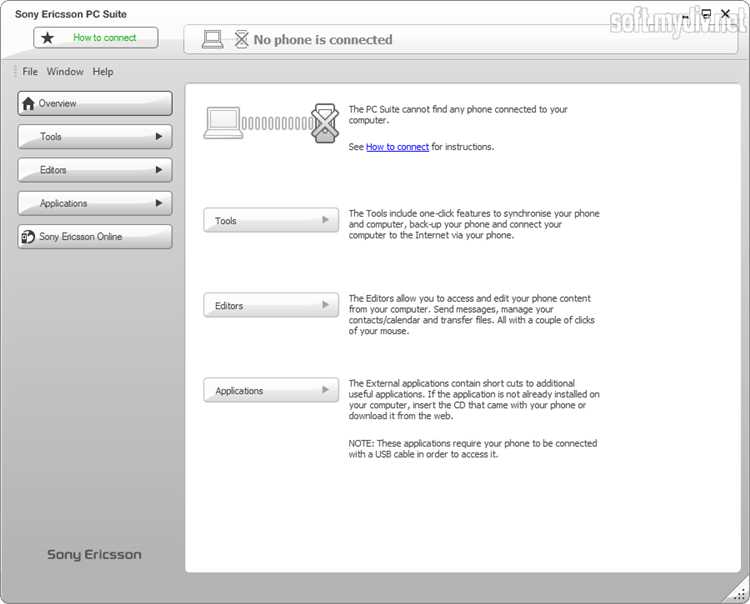 Официальный сайт Sony Ericsson PC Suite
