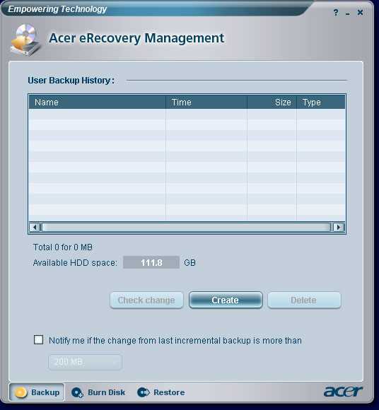 Ссылки на загрузку программы Acer eRecovery Management 3.0: скачать бесплатно и установить на компьютер