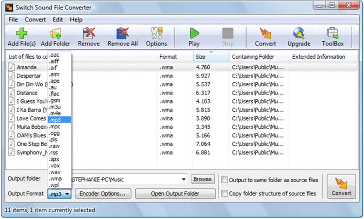 Switch Sound File Converter 6.04 Beta – скачать бесплатно для Windows 7